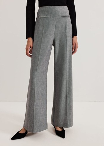 Phase Eight Dilly Pleat Detail Wide Leg Trousers Grey USA | 2385107-VM